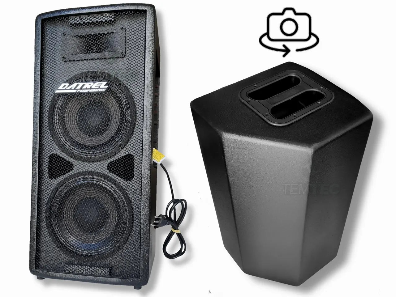 Caixa de Som Ativa Double 250W Datrel - Bluetooth Profissional - Áudio e Gravação
