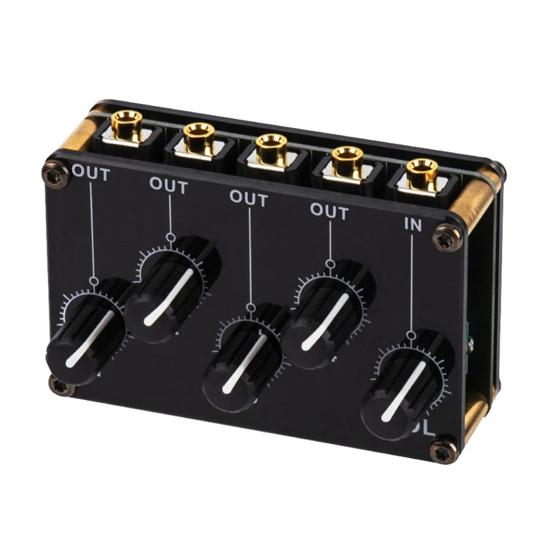Mixer 4 Canais de Áudio Analógico Passivo Portátil - Console de Mixagem de Som Estéreo de Alta Qualidade - Mixers