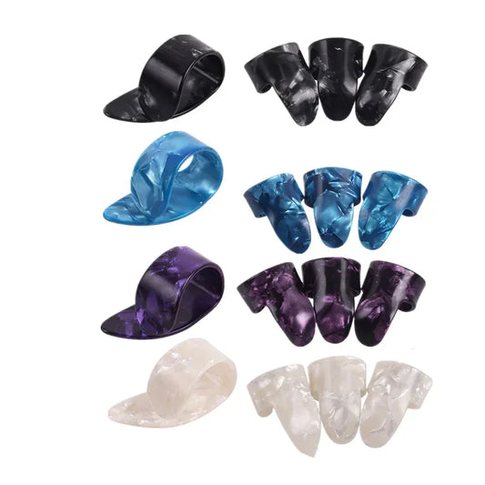 Kit com 4 Peças: 1 Polegar + 3 Palhetas de Dedo em Silicone, Protetor de Dedo para Iniciantes - Acessórios cordas