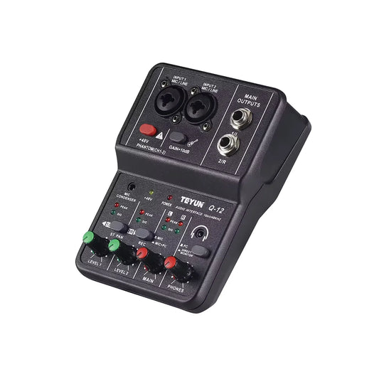 Mixer analógico 2 canais Q-12 - alimentação 48V e estéreo - Mixers