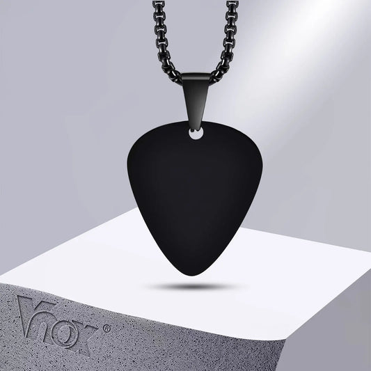 Colar com Pingente de Palheta de Guitarra Vnox - Pingente em Aço Inoxidável - Acessórios cordas