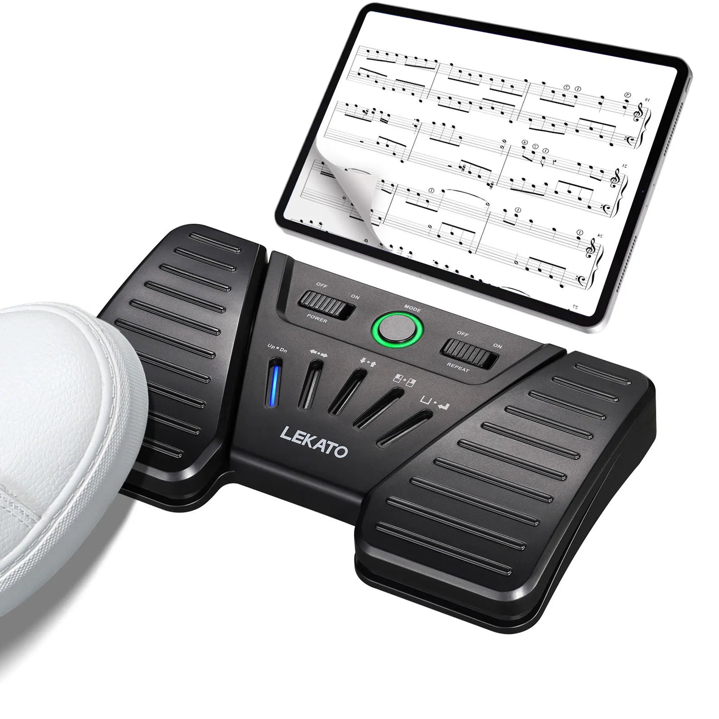 Controle Pedal Sem Fio Bluetooth para Virar Páginas de apps LEKATO - Periféricos