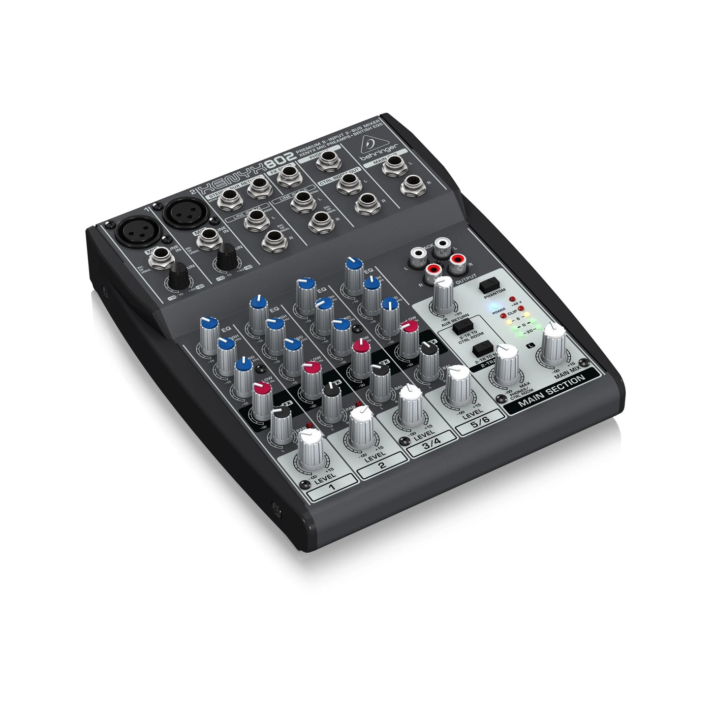 Mixer Ultra-compacto de 6 Canais Behringer XENYX 802 - Interface de Áudio USB para Performance Ao Vivo e Gravação Profissional - Mixers