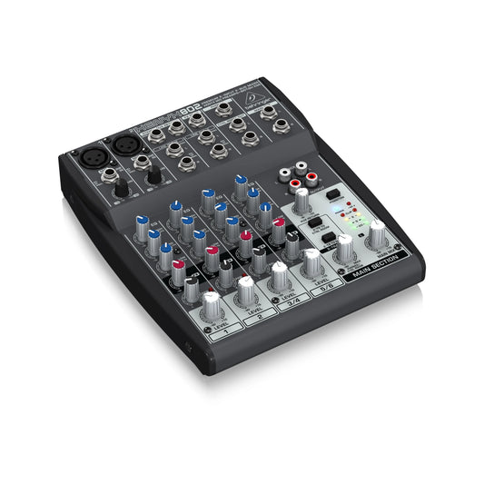 Mixer Ultra-compacto de 6 Canais Behringer XENYX 802 - Interface de Áudio USB para Performance Ao Vivo e Gravação Profissional - Mixers