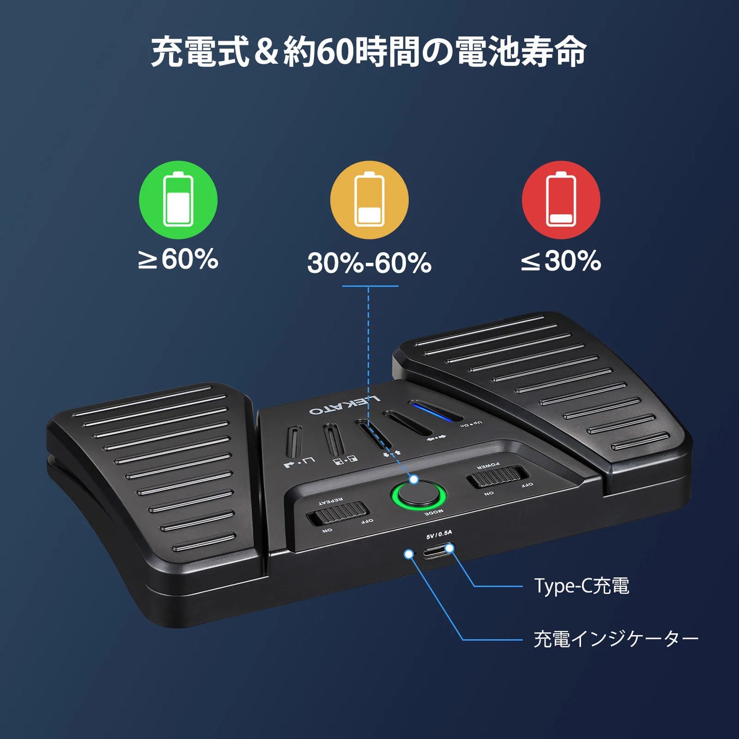 Controle Pedal Sem Fio Bluetooth para Virar Páginas de apps LEKATO - Periféricos