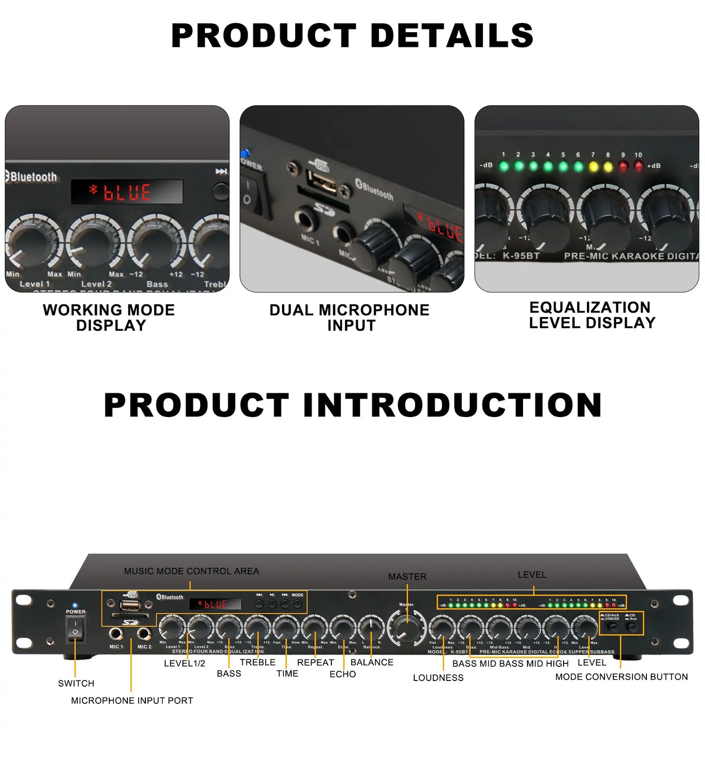 Processador Digital Multi-Efeito Profissional XGES-160 - Reverberação com 99 Efeitos, Processador de Áudio DSP, Multi-Efeito e Equalizador - Periféricos