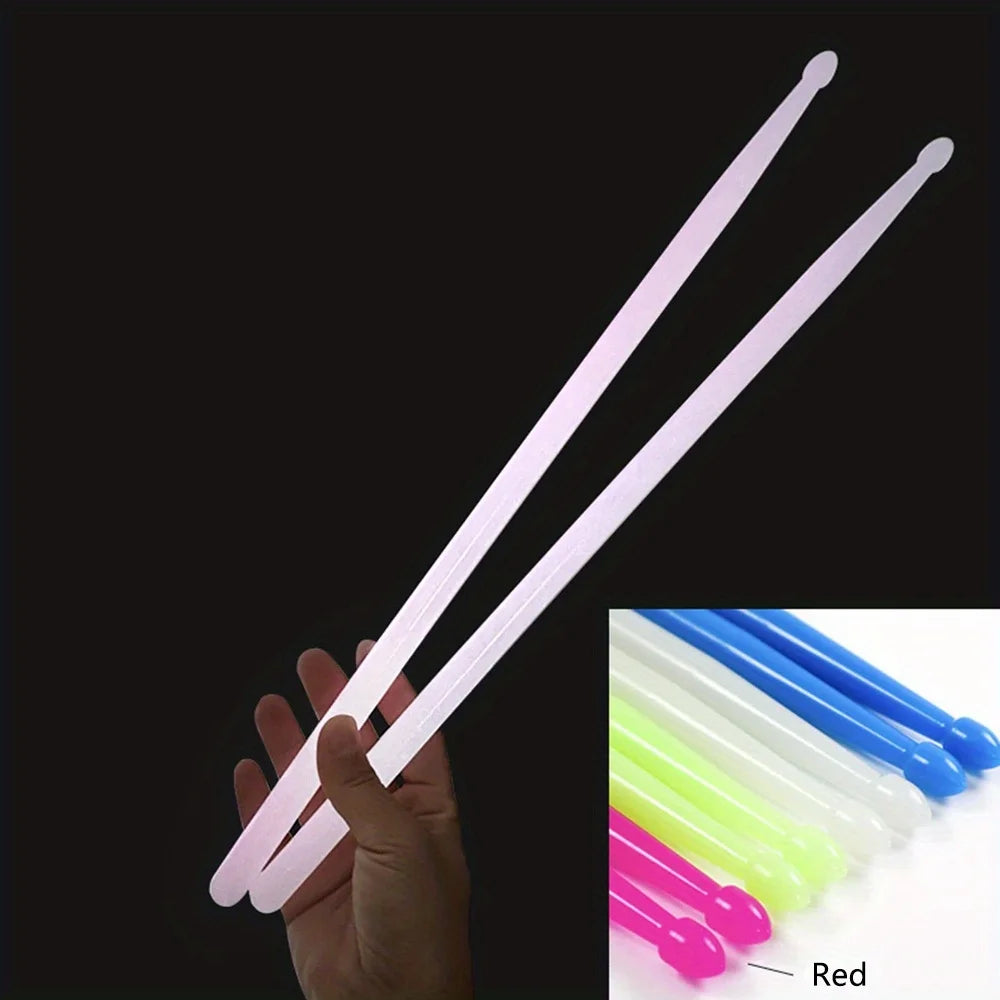 Par de Baquetas 5A Luminosas com Ponta em Gota de Água - Baquetas de Nylon Neon para Iniciantes e Performances no Palco - Acessórios percussão