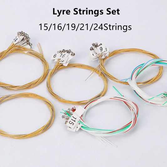 Jogo de Cordas de Latão para Lira 15/16/19/21/24 Cordas - Substituição de Cordas para Instrumentos Musicais (Lira, Harpa, Piano Laiya) - Acessórios cordas