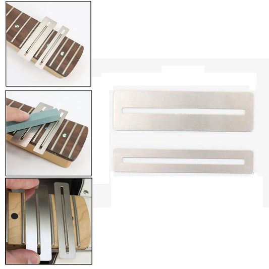 Kit com 2 Protetores de Braço de Guitarra em Aço Inoxidável - Ferramenta Protetora para Escala de Guitarra e Baixo - Ferramentas