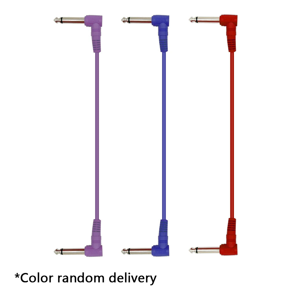Cabo de Efeito para Guitarra Elétrica 1/4" com Ângulo reto - Pacote com 3 ou 6 Cabos Blindados de Áudio de Baixo Ruído - Acessórios auxiliares