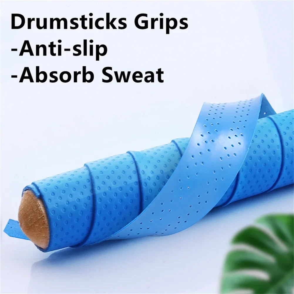 Empunhaduras Anti-deslizantes para Baquetas 7A, 5A, 5B e 7B - Fita de Alta Qualidade em PU, Absorve Suor - Acessórios percussão