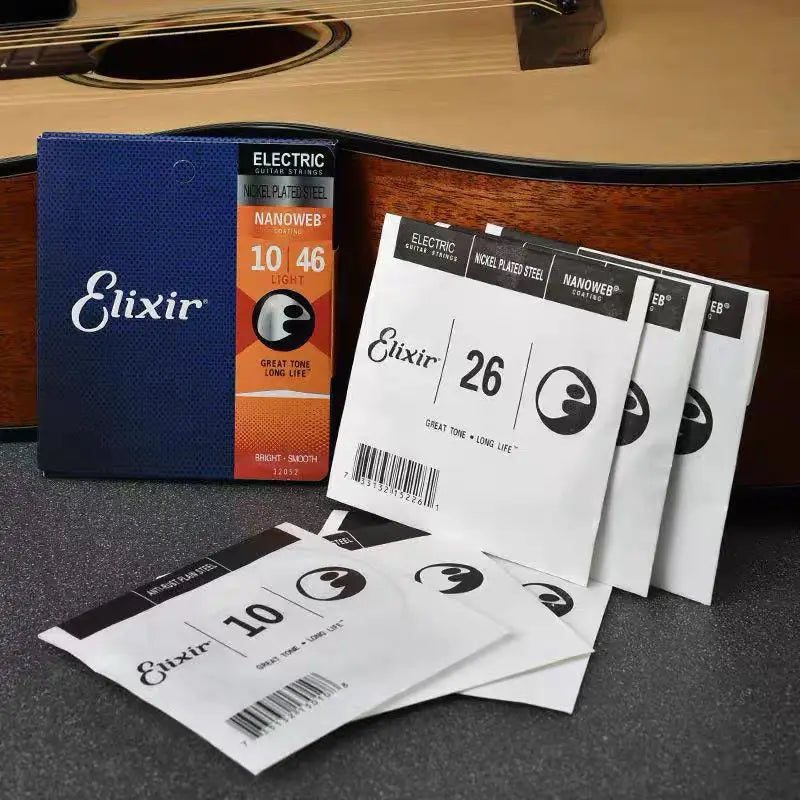 Kit com 12 Jogos de Cordas Elixir para Violão – Nanoweb Phosphor (Modelos 16002, 16027, 16052, 16077, 16102) - Acessórios cordas