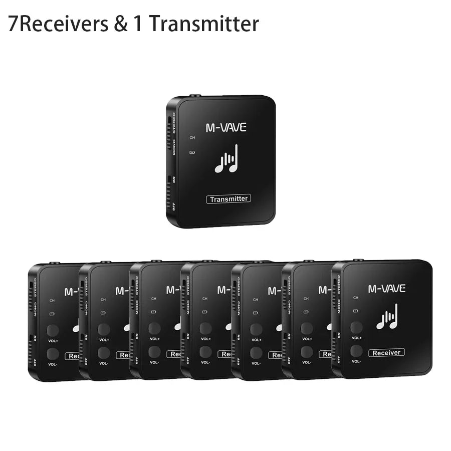 Sistema de Transmissão sem Fio 2.4G para Monitor de Fone de Ouvido Estéreo/Mono M-VAVE M8 WP-10 - Transmissor e Receptor para instrumentos musicais - Periféricos Acessórios