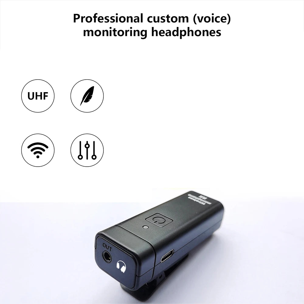Sistema de Monitor In-Ear Sem Fio UHF Profissional Lavalier - Cartão de Som Digital para Palco e Transmissão, Transmissor e Receptor - Periféricos Acessórios