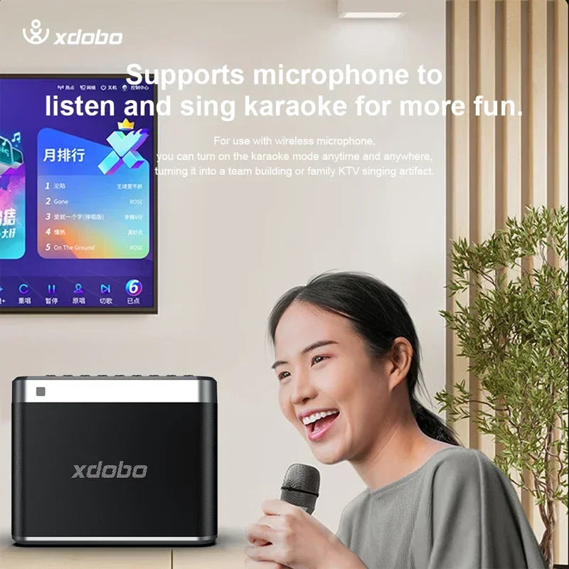 Caixa de Som Bluetooth 200W - Potente, Sem Fio, com Subwoofer, TWS, para Karaokê, Transmissão ao Vivo e Portátil para Exterior - Áudio e Gravação