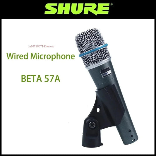 Microfone com Fio SHURE BETA 57A Dinâmico Cardióide - Estúdio, Gravação em Casa, Karaoke, Música e Performance ao Vivo - Microfones