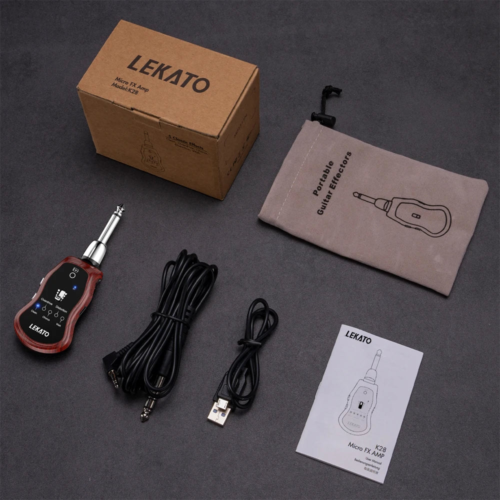 Mini Amplificador B6 Effector Bluetooth Recarregável para Guitarra Elétrica - Mini amplificador para estudo e Sintetizador com 5 Efeitos