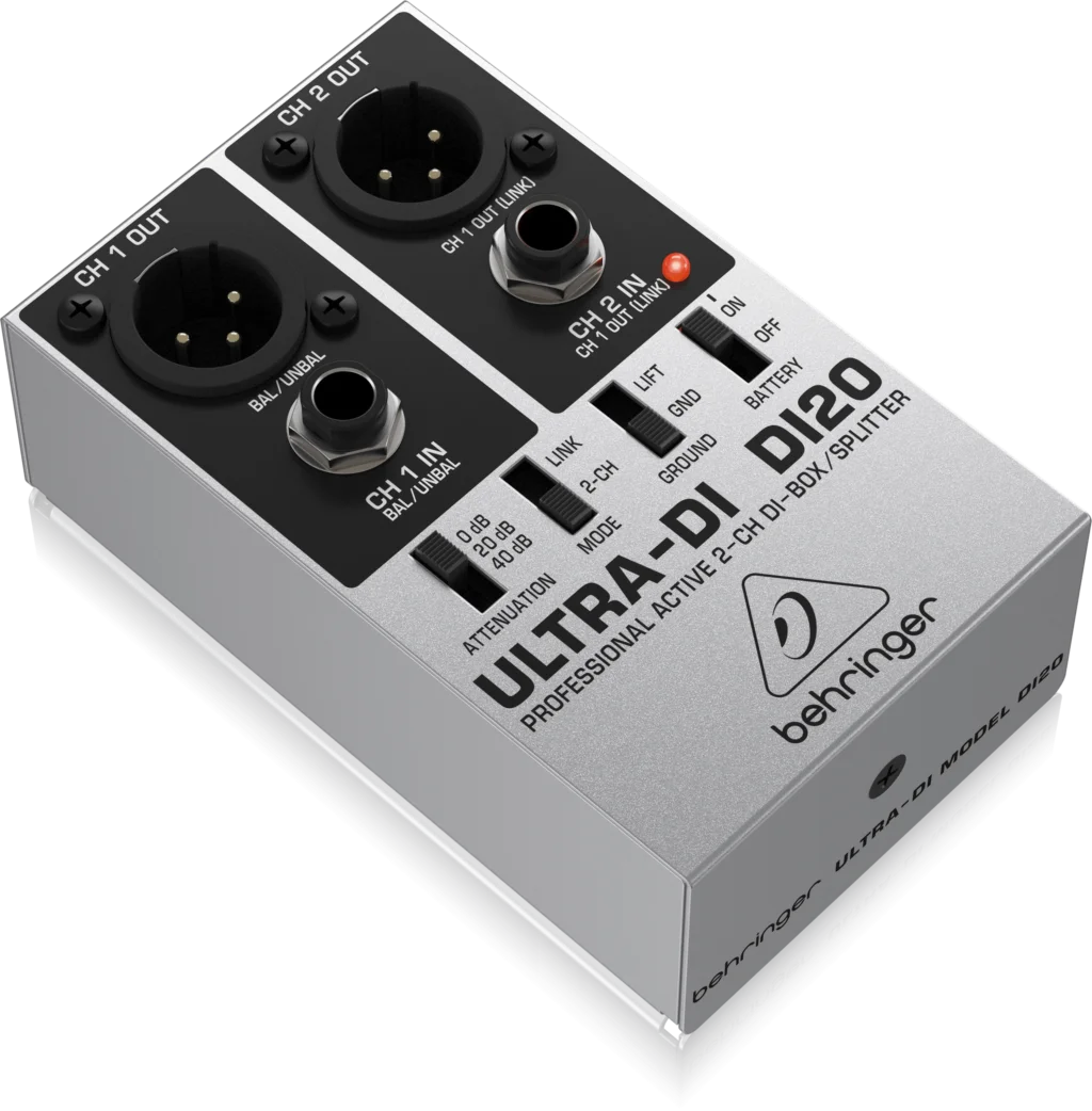 Direct Box Direta/Splitter Multiuso Behringer Ultra-DI DI20 - Função de Correspondência de Impedância e Sinal - Acessórios Auxiliares