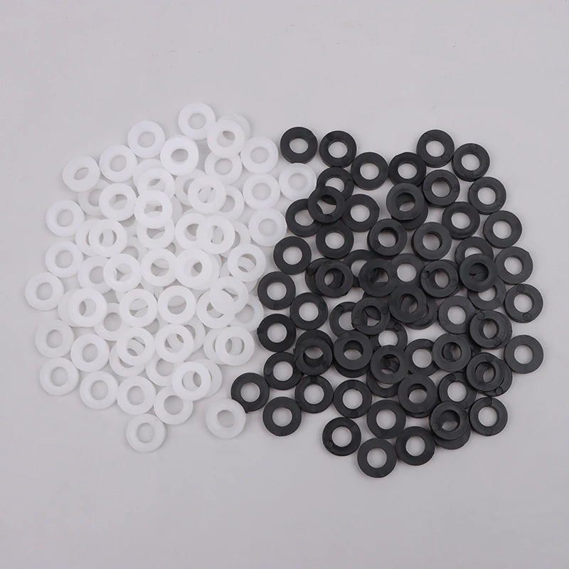 100 Unidades de Arruelas de Nylon para Parafuso de Bateria - Arruelas Planas de Nylon para Lugs de Bateria - Acessórios Percussão