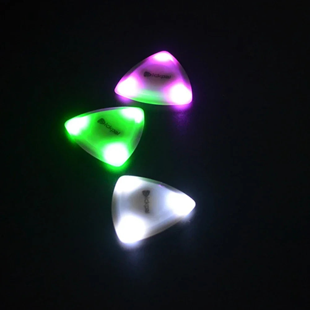 1 ou 2 Peças de Palhetas LED Médias - Plástico com Plectro de Alta Sensibilidade para Baixo e Guitarra - Acessório para cordas