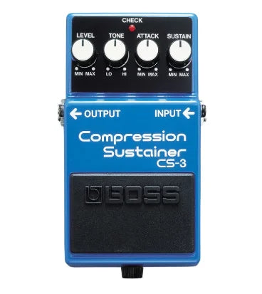 Pedal Compressor Sustainer Boss CS-3 - Design de baixo ruído para operação super silenciosa - Pedais