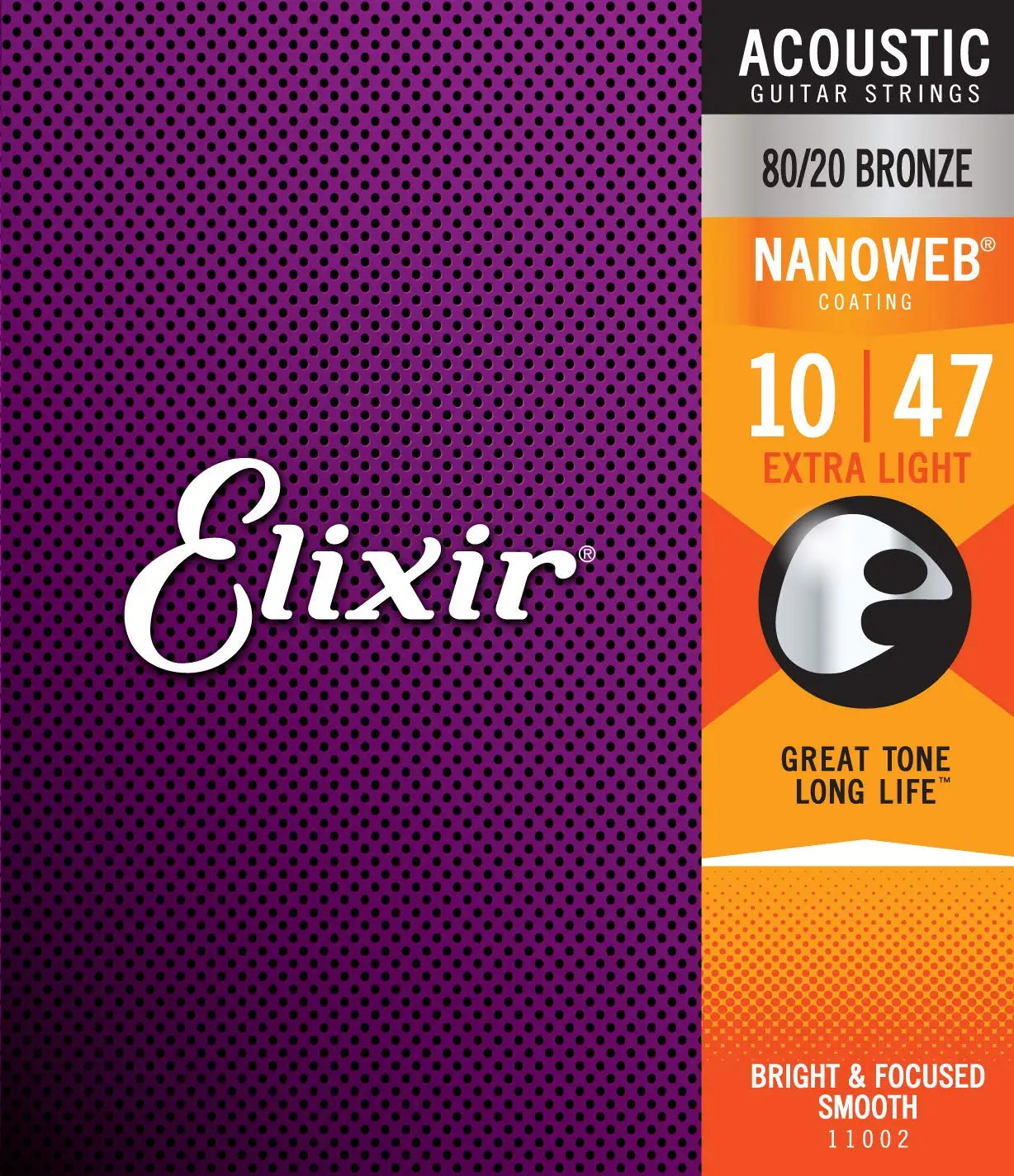 Conjunto de Cordas para Guitarra Elixir Nanoweb Acústica / Elétrica 16027 11052 11002 11027 16002 16052 12002 12052