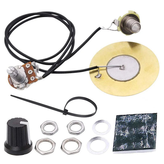Captador Piezo de Disco + Botão de Volume + Buzzer de 50MM com Potenciômetro - Acessórios cordas