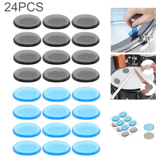 6/12/24 Pçs Almofada de Mudo para Bateria Silicone Transparente - Jazz Snare Drum Muffler 3 Cores Opcionais - Acessórios percussão