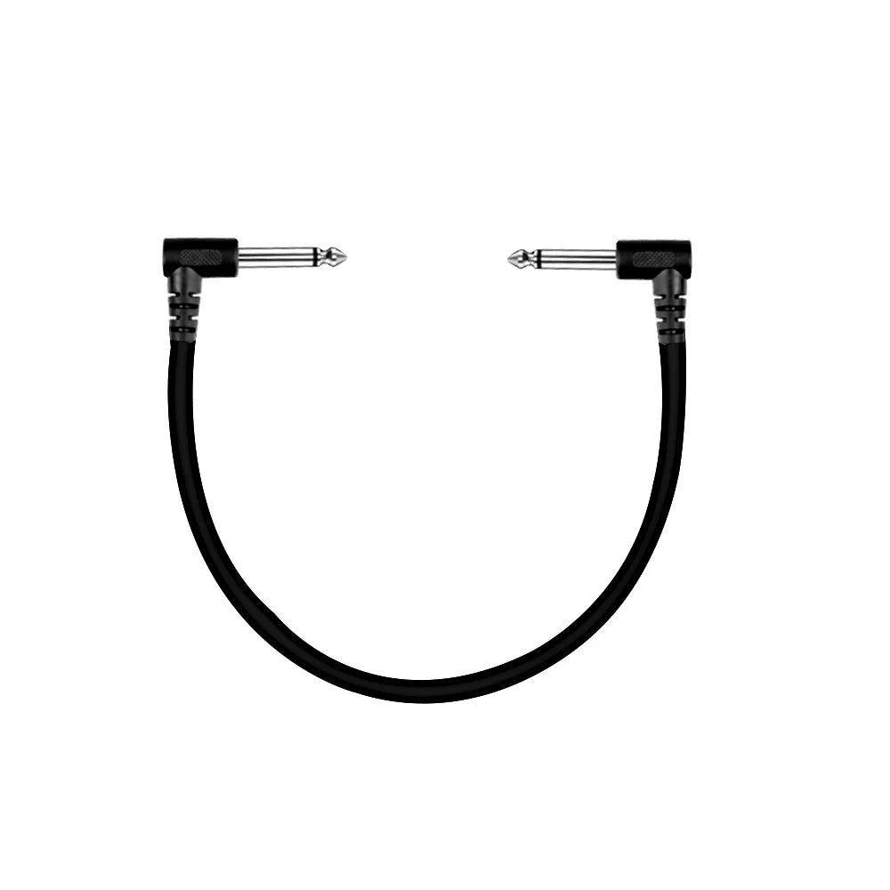 Cabo de Efeito para Guitarra Elétrica 1/4" com Ângulo reto - Pacote com 3 ou 6 Cabos Blindados de Áudio de Baixo Ruído - Acessórios auxiliares