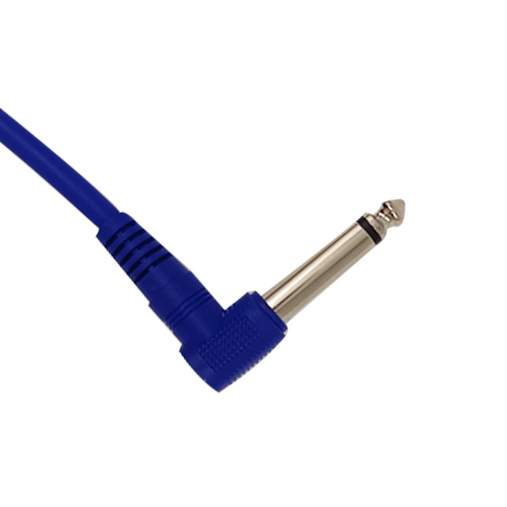 Cabo de Efeito para Guitarra Elétrica 1/4" com Ângulo reto - Pacote com 3 ou 6 Cabos Blindados de Áudio de Baixo Ruído - Acessórios auxiliares