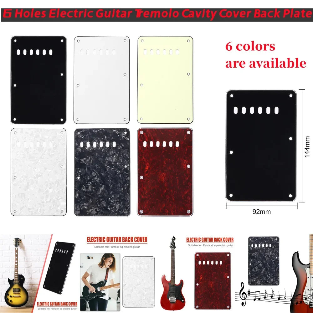 Placa traseira de Tremolo para Guitarra Elétrica com 6 Furos - Acessórios cordas