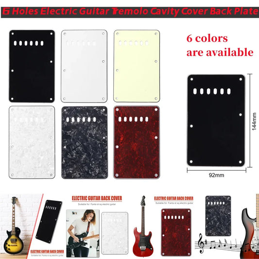 Placa traseira de Tremolo para Guitarra Elétrica com 6 Furos - Acessórios cordas