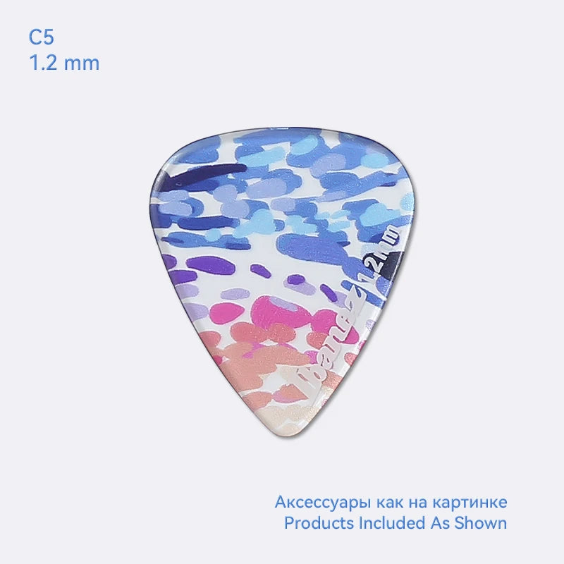 Palhetas de Guitarra Ibanez Série Kaleidoscope - Plectros Transparentes 1.0/1.2 mm - Acessórios Cordas