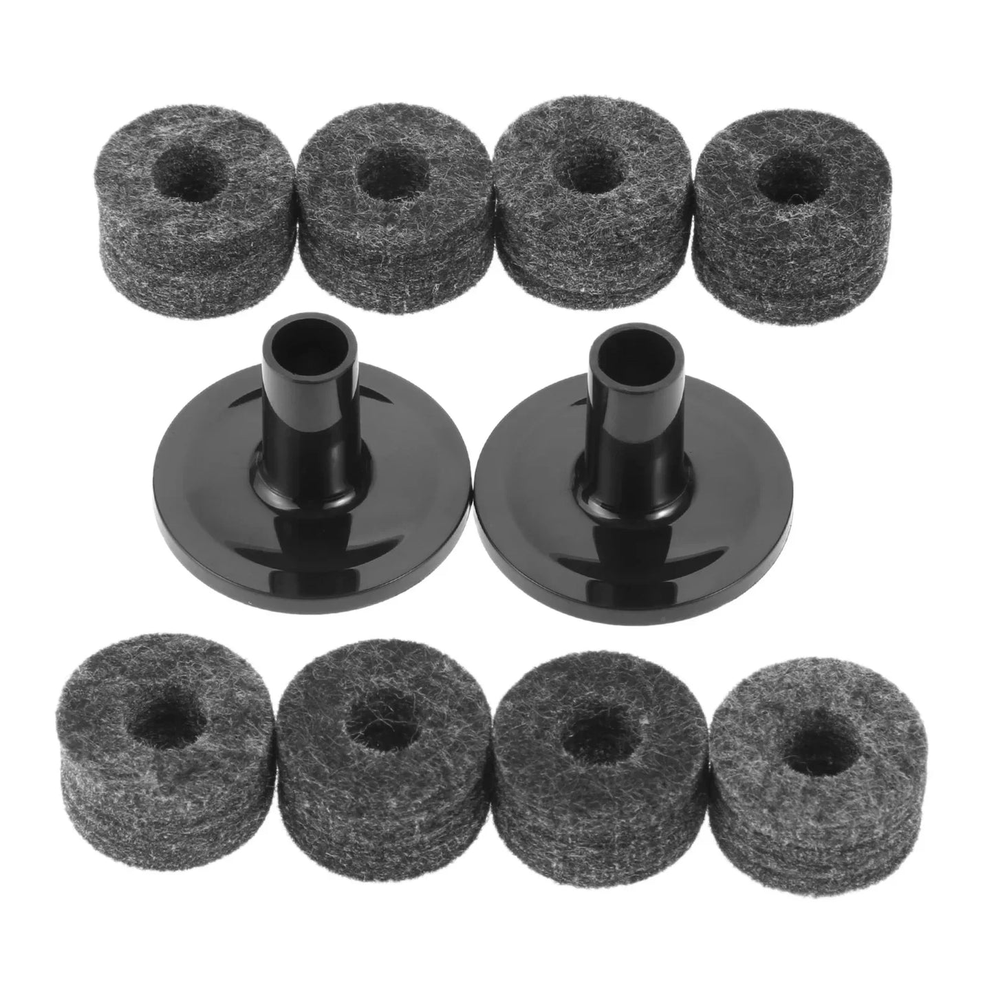 Conjunto com 10 Arruelas de Feltro de 25mm para Suporte de Prato com Tubos para Prato de Bateria - Acessórios Percussão