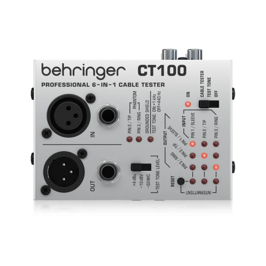 Testador de Cabos 6 em 1 Behringer CT100 - Portátil com Clipe para Cinto - Periféricos acessórios auxiliares