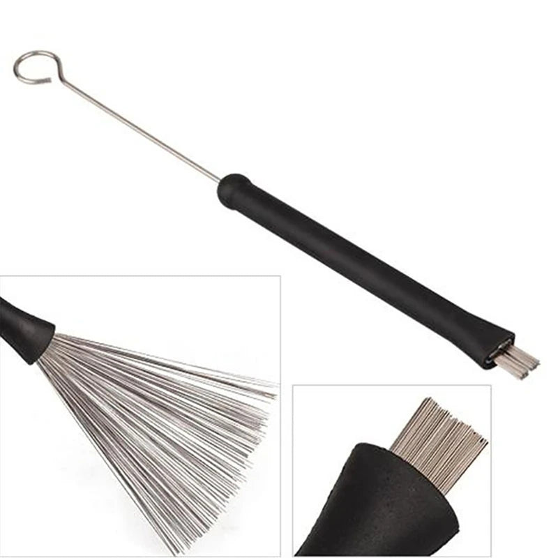 Escova de Tambor Retrátil com Fio de Aço 32cm e Cabo de Plástico - Acessórios Percussão