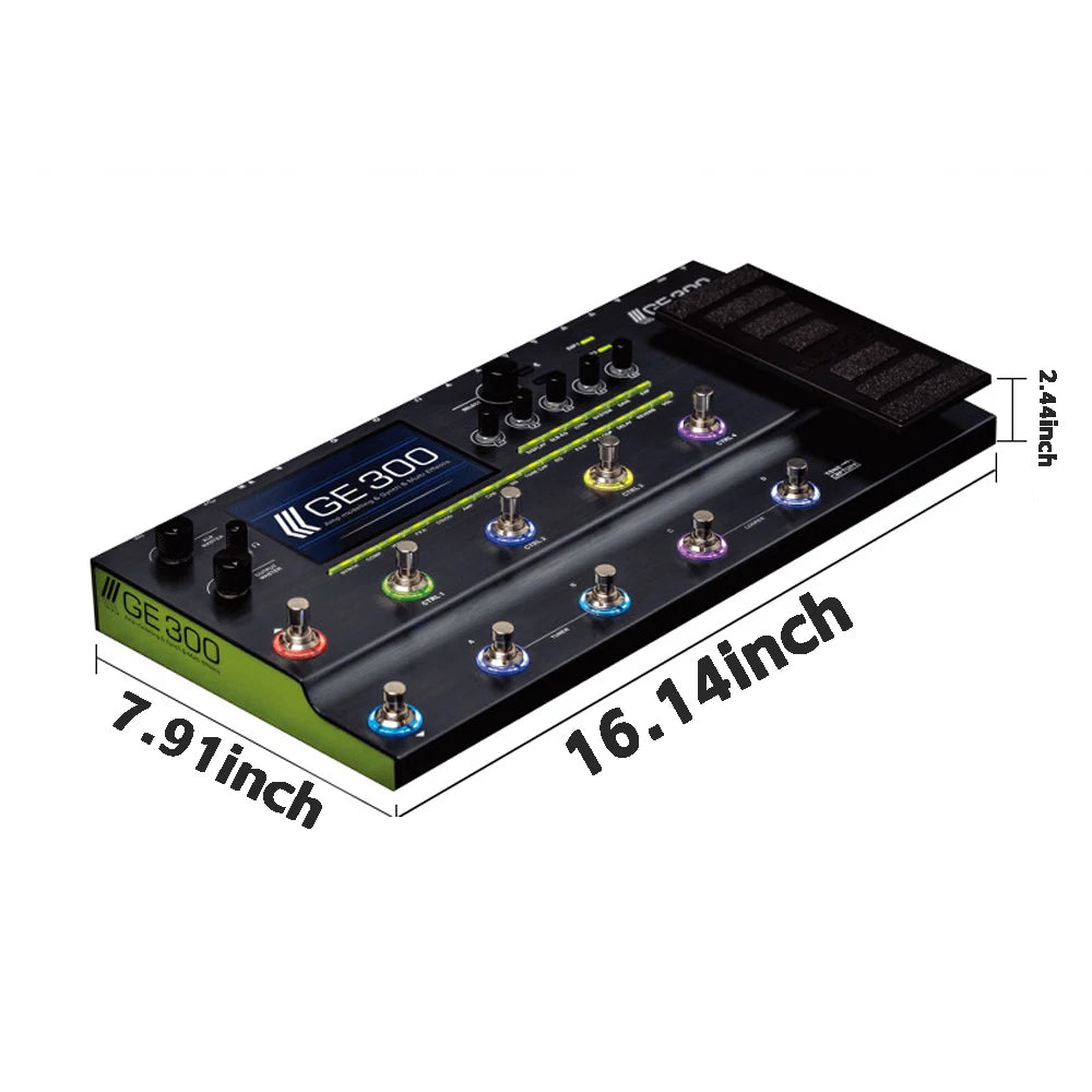 Pedal de Modelagem de Amp e Multi-Efeitos para Guitarra MOOER GE300 Lite - Processador de Efeitos para Gravação - Multiefeitos