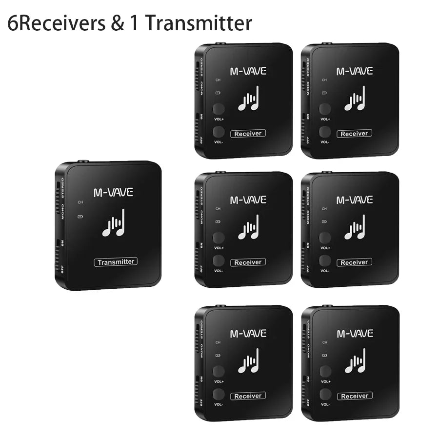 Sistema de Transmissão sem Fio 2.4G para Monitor de Fone de Ouvido Estéreo/Mono M-VAVE M8 WP-10 - Transmissor e Receptor para instrumentos musicais - Periféricos Acessórios