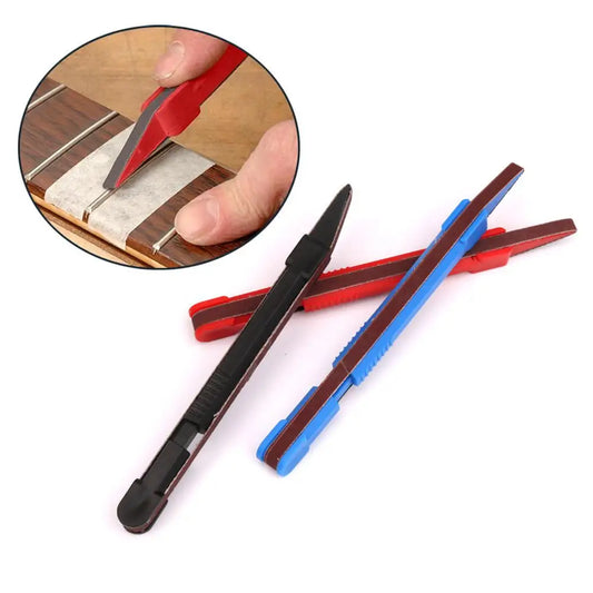 Ferramenta de Polimento de Trastes para Guitarra e Baixo - Lixa para Escala, Reparação de Trastes, Preenchimento de Ranhura de Cavalete, Acessórios para Guitarra - Ferramentas