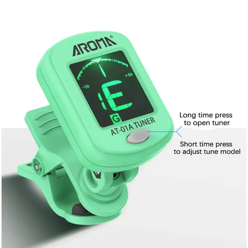 Afinador Eletrônico Clip-On Cromático com Rotação de 360 Graus e 5 Modos de Afinação - Afinador Acouway para Guitarra, Ukulele, Violino e Baixo - Acessórios cordas