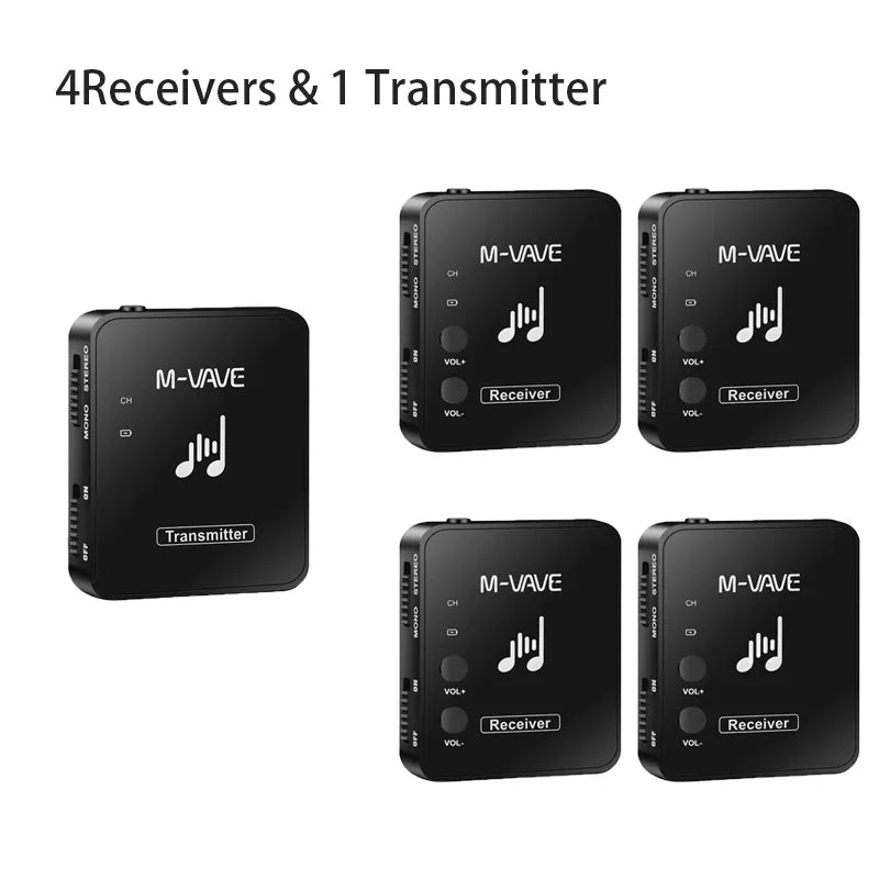 Sistema de Transmissão sem Fio 2.4G para Monitor de Fone de Ouvido Estéreo/Mono M-VAVE M8 WP-10 - Transmissor e Receptor para instrumentos musicais - Periféricos Acessórios