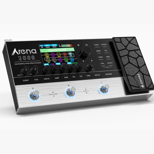 Pedaleira Donner Arena2000 para Guitarra - Modelagem de Amp, Efeitos Multi, Ciclo de Loop e 50 Modelos de Cab IR Integrados + 50 Slots para Carregar - Multiefeitos