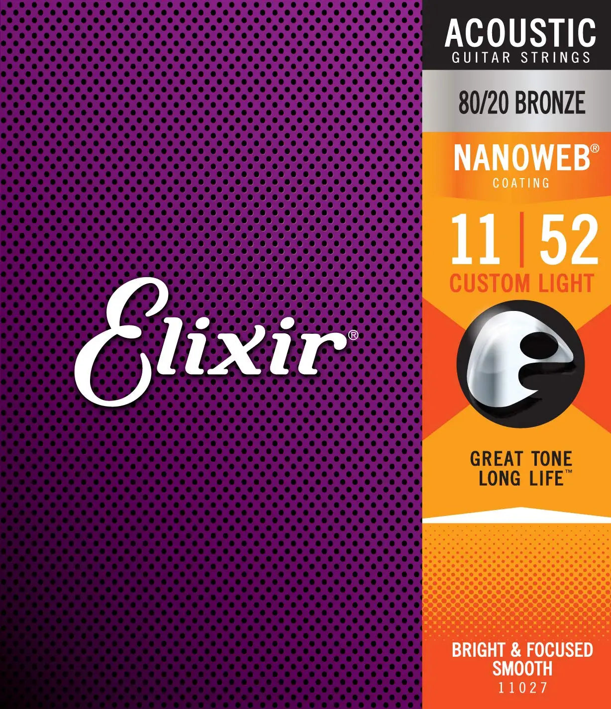 Kit com 12 Jogos de Cordas Elixir para Violão – Nanoweb Phosphor (Modelos 16002, 16027, 16052, 16077, 16102) - Acessórios cordas