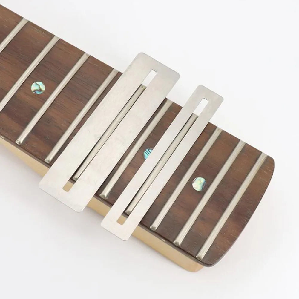 Kit com 2 Protetores de Braço de Guitarra em Aço Inoxidável - Ferramenta Protetora para Escala de Guitarra e Baixo - Ferramentas