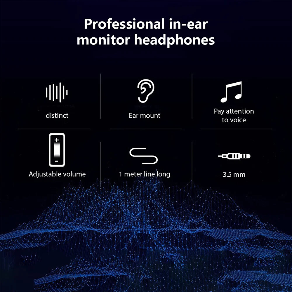Sistema de Monitor In-Ear Sem Fio UHF Profissional Lavalier - Cartão de Som Digital para Palco e Transmissão, Transmissor e Receptor - Periféricos Acessórios