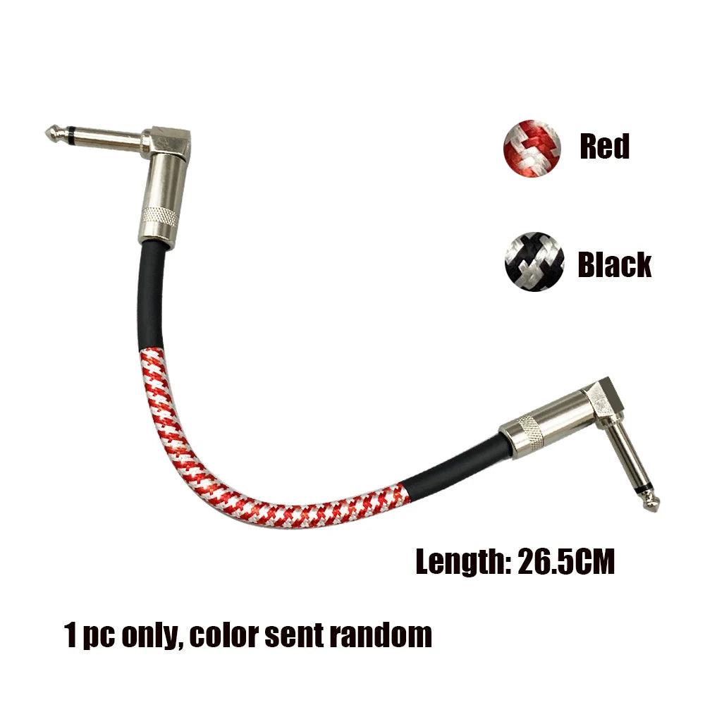 Cabo de Efeito para Guitarra Elétrica 1/4" com Ângulo reto - Pacote com 3 ou 6 Cabos Blindados de Áudio de Baixo Ruído - Acessórios auxiliares