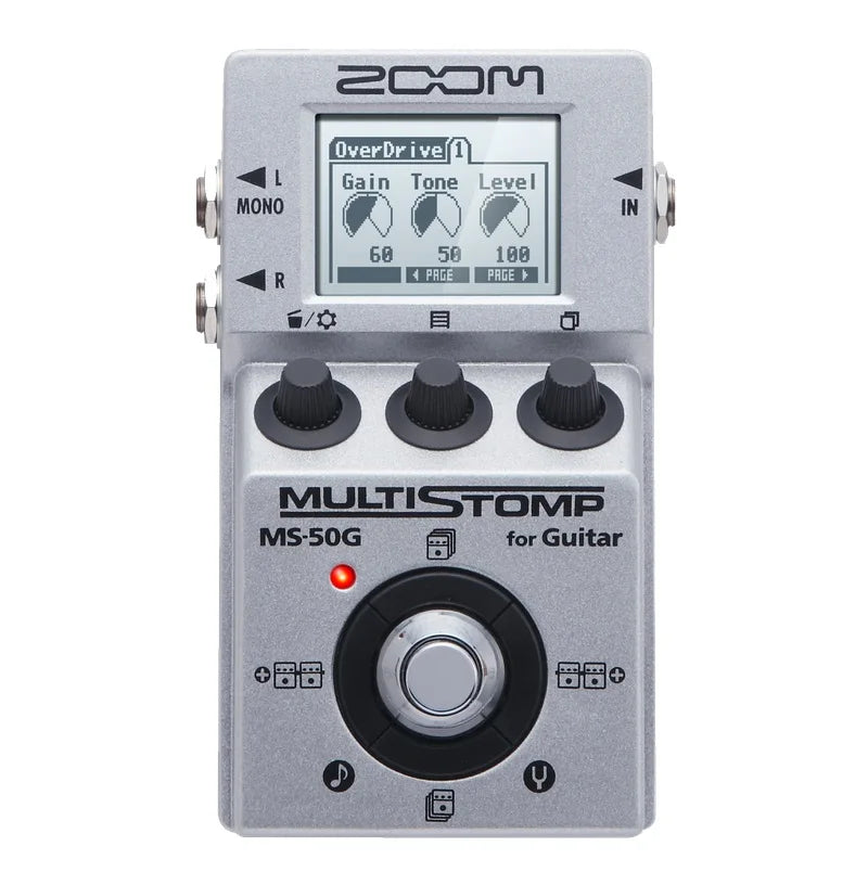 Pedal Multiefeito ZOOM MS-70CDR - Chorus, Delay, Reverb para Guitarra e Baixo - Stompbox Integrado MS50G/MS60B - Pedais