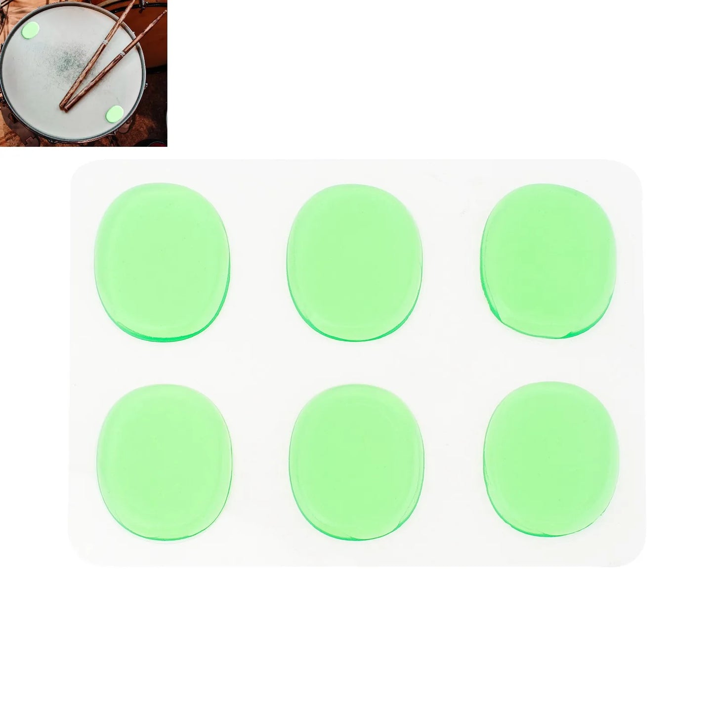 6/12/24 Pçs Almofada de Mudo para Bateria Silicone Transparente - Jazz Snare Drum Muffler 3 Cores Opcionais - Acessórios percussão