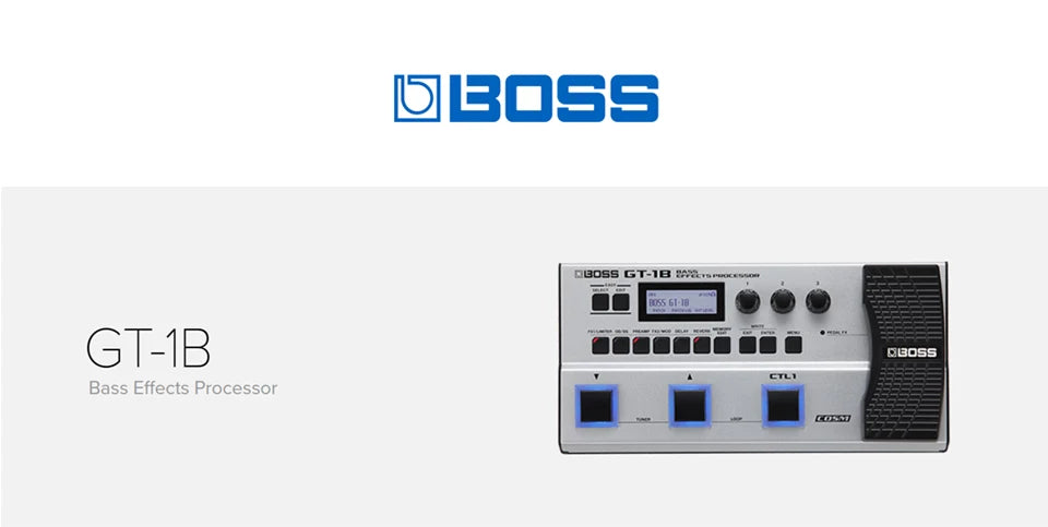 Pedal Multiefetos BOSS GT-1B para Baixo - Processador Completo de Efeitos com Simulação Profissional de Caixa de Som - Multiefeitos