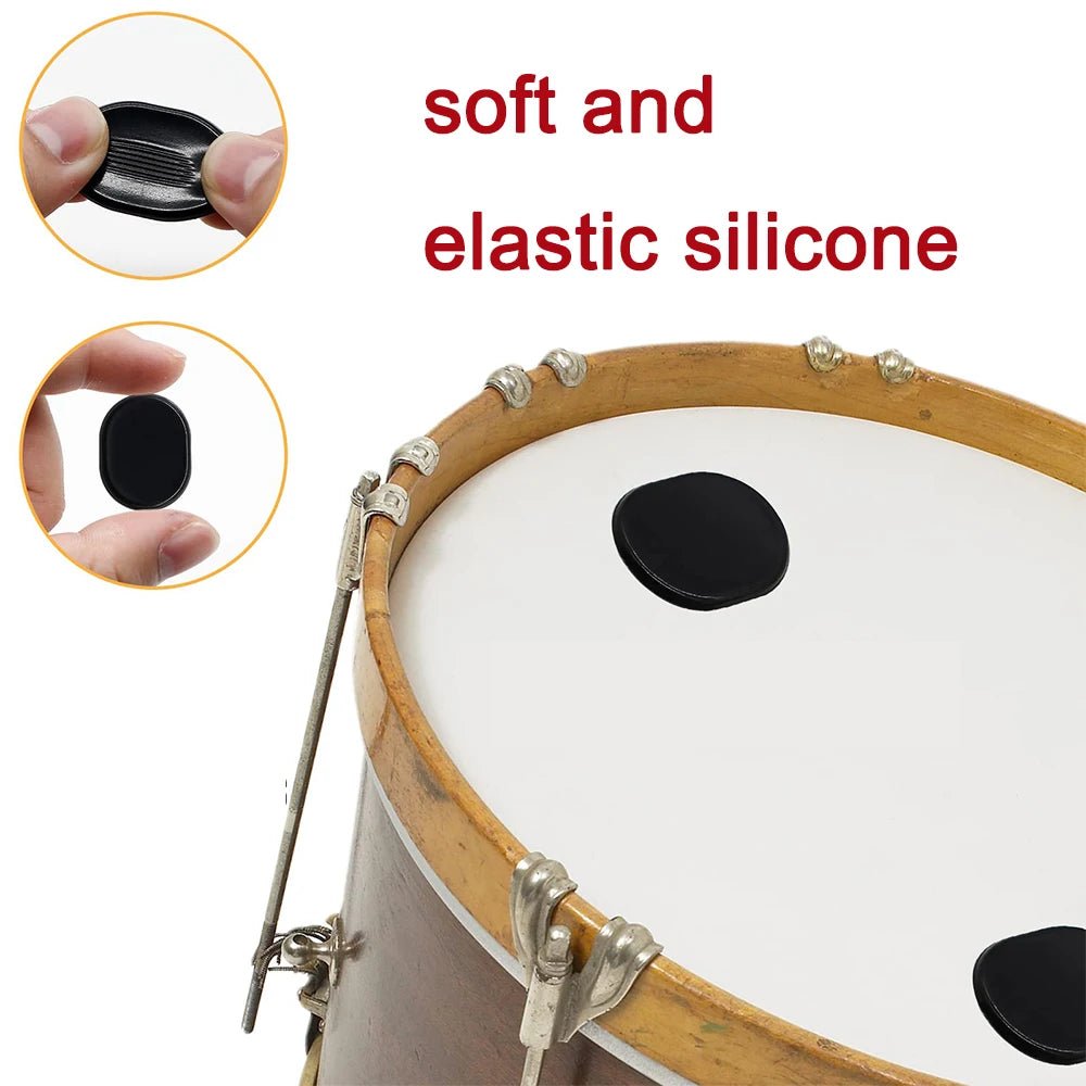 48 Peças de Amortecedores para Bateria - Pads de Mudo de Silicone Macio, Silenciador para Controle de Tom - Acessórios Percussão